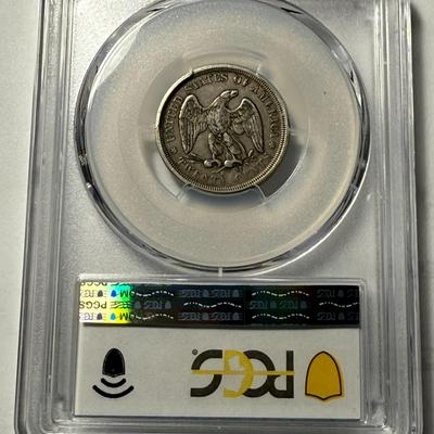 PCGS Certified 1875-S XF45 100% Graded Twenty Cent Piece Type Coin.