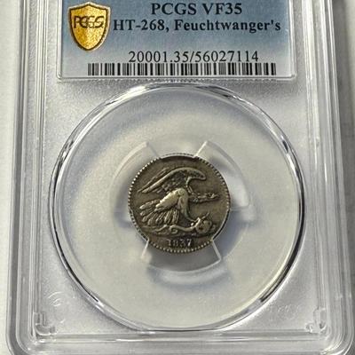 PCGS Certified 1837 VF35 Feuchtwanger's Composition Cent 1c HT-268 Nice Attractive Coin.