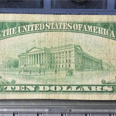 The First National Bank of Montgomery, Pennsylvania 1929 National Currency Charter #5574 in Circulated Condition as Pictured.