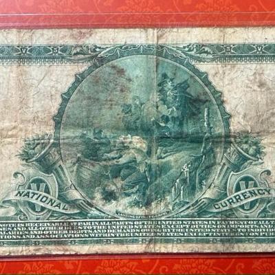 Series of 1902 $5 National Currency Delaware County National Bank Chester Pennsylvania Charter #355 in Circulated Condition.