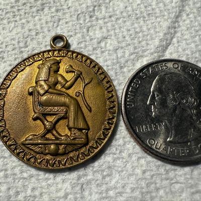 Vintage Egyptian Pharaoh Commemorative Token Made by Tewfick Bichay of Cairo as Pictured.
