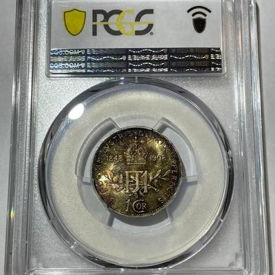 PCGS CERTIFIED AUSTRIA 1908 MS64 Corona Km-2808 60th Anniversary Gorgeous Toned Silver Coin.