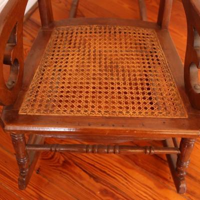 Mahogany and Cane Rocking Chair