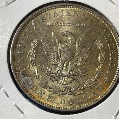 1886-P UNCIRCULATED TONED CONDITION MORGAN SILVER DOLLAR (COIN #4).