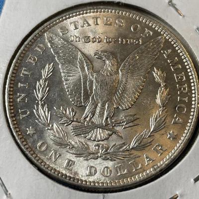 1890-P UNCIRCULATED CONDITION MORGAN SILVER DOLLAR (COIN #9).