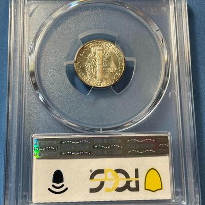 PCGS CERTIFIED 1939-P MS66 MERCURY SILVER DIME AS PICTURED. (COIN #1357)