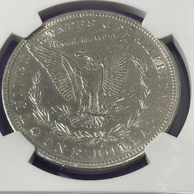 NGC CERTIFIED 1884-S AU DETAILS/CLEANED MORGAN SILVER DOLLAR AS PICTURED. (Coin #003).