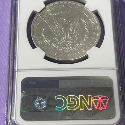 NGC CERTIFIED 1884-S AU DETAILS/CLEANED MORGAN SILVER DOLLAR AS PICTURED. (Coin #003).