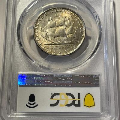 PCGS Certified 1936 MS65 Delaware Commemorative Silver Half Dollar as Pictured.