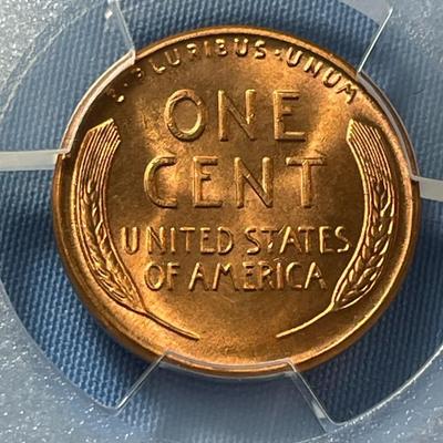 PCGS CERTIFIED 1955-P MS66+ RED GRADED LINCOLN CENT AS PICTURED.