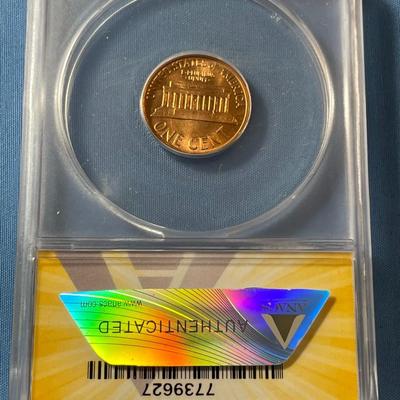 ANACS CERTIFIED 1959-D/D/D MS65 RED FS-501 RPM-1 LINCOLN CENT AS PICTURED.