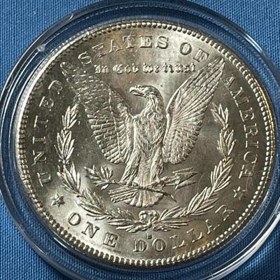 1878-S UNCIRCULATED CONDITION MORGAN SILVER DOLLAR AS PICTURED. (COIN #75A).