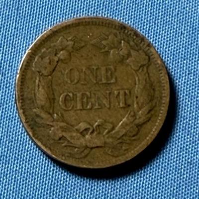 1858 CIRCULATED CONDITION U.S. FLYING EAGLE CENT AS PICTURED.