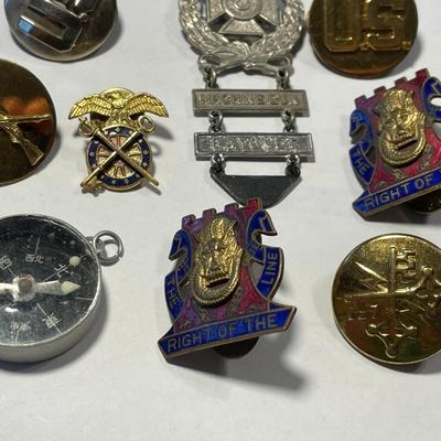 Vintage Preowned WW-II Sterling Silver Rifle Pin & Miscellaneous Lot as Pictured.