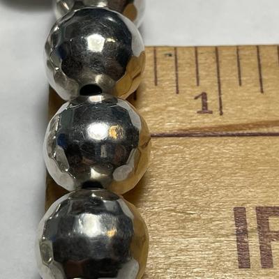 VINTAGE DESIGNER "B" MEXICO PREOWNED HEAVY 48.7 GRAMS STERLING SILVER 8.50" BALL BRACELET IN VERY GOOD PREOWNED CONDITION.