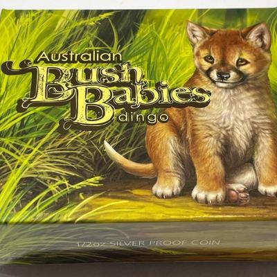 Australian Bush Babies DINGO 2011 Proof Colorized 1/2 Ounce .999 Fine Silver Coin Limited to 10,000 as Pictured.