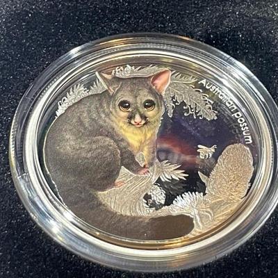 Australian Bush Babies POSSUM 2013 Proof Colorized 1/2 Ounce .999 Fine Silver Coin Limited to 10,000 as Pictured.