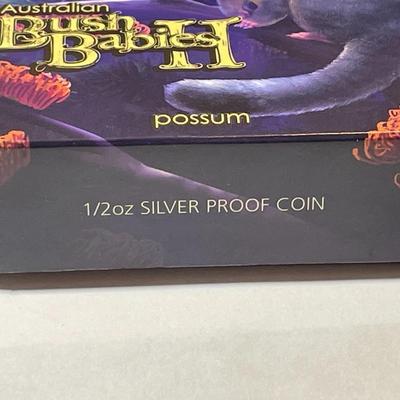 Australian Bush Babies POSSUM 2013 Proof Colorized 1/2 Ounce .999 Fine Silver Coin Limited to 10,000 as Pictured.