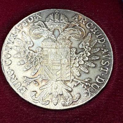 AUSTRIA 1780 (RESTRIKE) MARIA TERESA THALER LARGE SILVER CROWN/COIN AS PICTURED.
