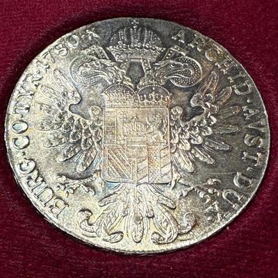 AUSTRIA 1780 (RESTRIKE) MARIA TERESA THALER LARGE SILVER CROWN/COIN AS PICTURED.