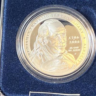 2006 P Ben Franklin Proof Silver One Dollar Founding Father $1 Coin Box and COA as Pictured.