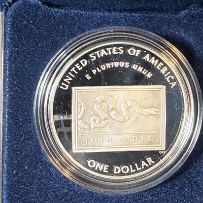 2006 P Ben Franklin (Kite Flying) Proof Silver One Dollar Founding Father $1 Coin Box & COA as Pictured.
