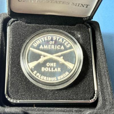 2012 W Infantry Soldier Silver Dollar Proof Commemorative Coin with Box and COA as Pictured.