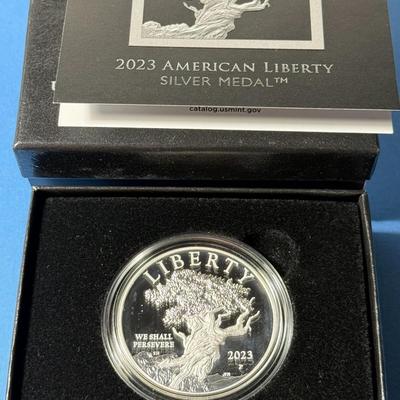 2023-P Silver American Liberty Medal Proof (Box & COA) as Pictured.