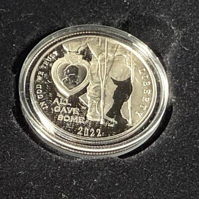 2022-S National Purple Heart Hall of Honor PROOF Half Dollar Coin Box and COA as Pictured.