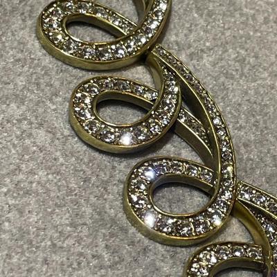 HSN's Heidi Daus Designer Clear Diamond Swarovski Crystal Swirl Statement Adjustable Necklace with Ivory Color Faux Pearls NIB as...