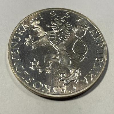 Czechoslovakia 1957 Proof 10 Korun Silver Coin KM#48 as Pictured.
