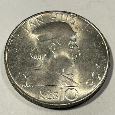 Czechoslovakia 1965 Brilliant Uncirculated 10 Korun Silver Coin KM#58 as Pictured.