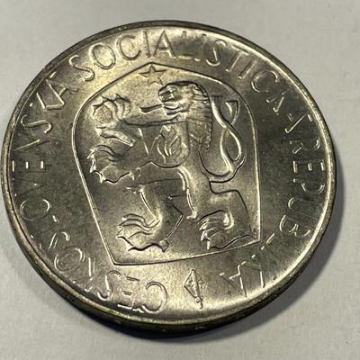 Czechoslovakia 1965 Brilliant Uncirculated 10 Korun Silver Coin KM#58 as Pictured.