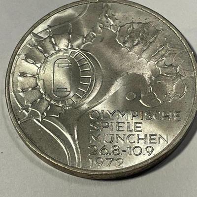 Germany 1972J-Uncirculated Condition Federal Republic 10 Mark Silver Coin KM#133 as Pictured.