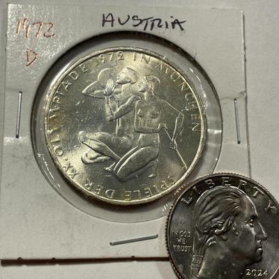 Germany 1972D- Federal Republic 10 Mark Silver Coin as Pictured.