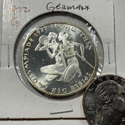 Germany 1972G- Federal Republic 10 Mark Silver Coin as Pictured.