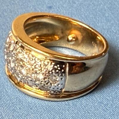 ESTATE PREOWNED 14K YELLOW GOLD BAND RING SIZE 6.25 9.2 DWT/PENNYWEIGHTS WITH 3/4 CARAT TW DIAMONDS AS PIC'D.