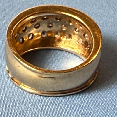 ESTATE PREOWNED 14K YELLOW GOLD BAND RING SIZE 6.25 9.2 DWT/PENNYWEIGHTS WITH 3/4 CARAT TW DIAMONDS AS PIC'D.