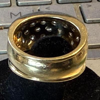 ESTATE PREOWNED 14K YELLOW GOLD BAND RING SIZE 6.25 9.2 DWT/PENNYWEIGHTS WITH 3/4 CARAT TW DIAMONDS AS PIC'D.