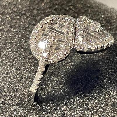 New Never Worn Designer YGI Sterling Silver 925 Dainty Cocktail CZ Ring Size-8.25 as Pictured.