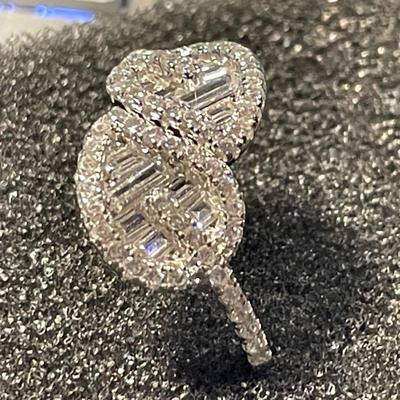 New Never Worn Designer YGI Sterling Silver 925 Dainty Cocktail CZ Ring Size-8.25 as Pictured.