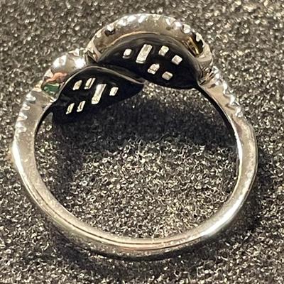 New Never Worn Designer YGI Sterling Silver 925 Dainty Cocktail CZ Ring Size-8.25 as Pictured.