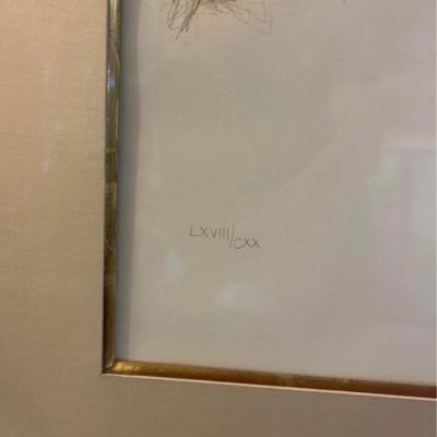 Salvador Dali “Femme Nu de Dos” Lithograph Edition #68/120 in Good Preowned Condition Frame Size 36 1/2”x 28 1/2”.