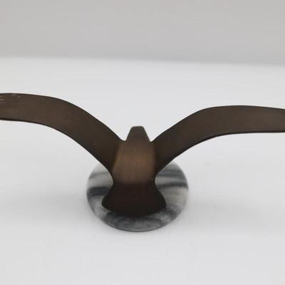 Vintage Brass Seagull on Marble Base