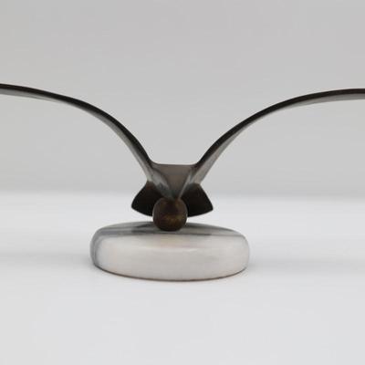 Vintage Brass Seagull on Marble Base