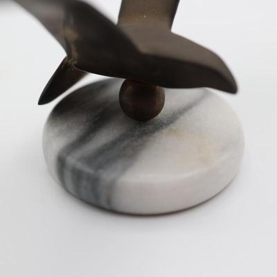 Vintage Brass Seagull on Marble Base