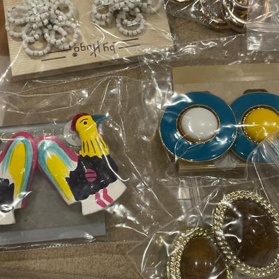 Collection of vintage fun clip on earrings