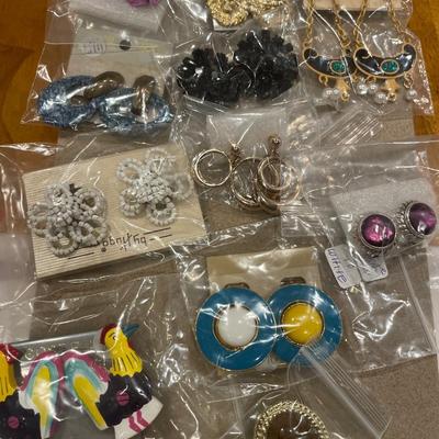 Collection of vintage fun clip on earrings