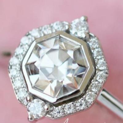Octavia White Sapphire Asscher Cut Ring