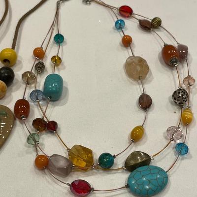 Uff da and colorful stone necklaces